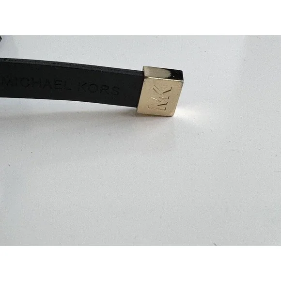 Michael Kors Black Braided Belt Gold Buckle Preppy luxurious  display picture 1